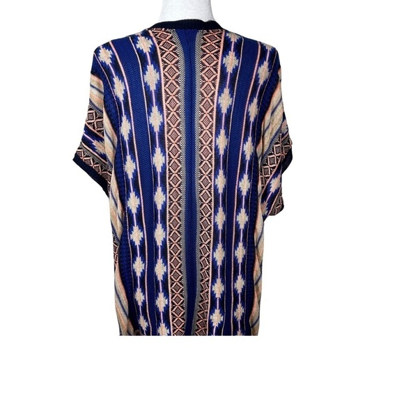 Say What? Woven Open-Front Long-Line Duster Cardigan, Size S - Picture 2 of 7